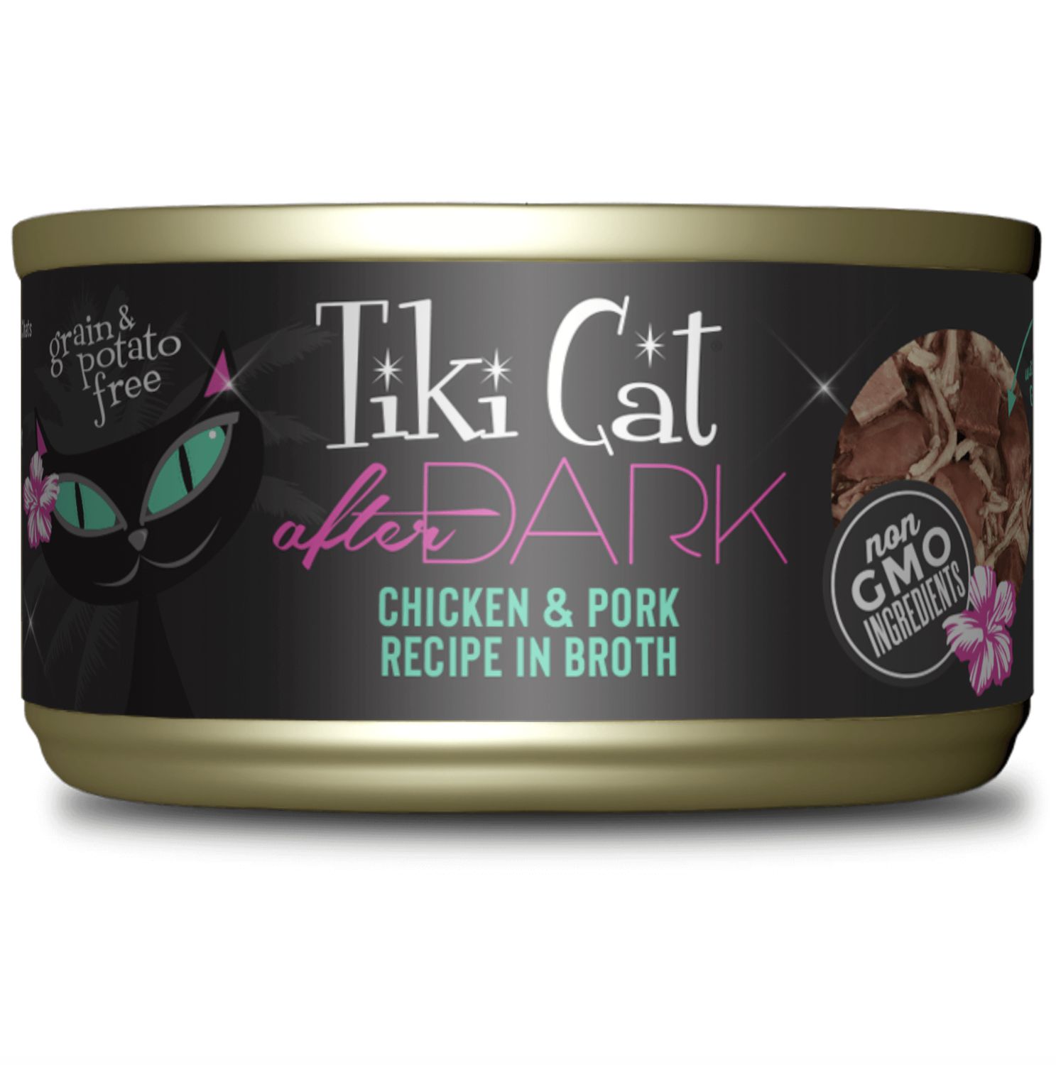 Tiki Cat After Dark Shredded Chicken &amp; Pork in Broth 5.5oz
