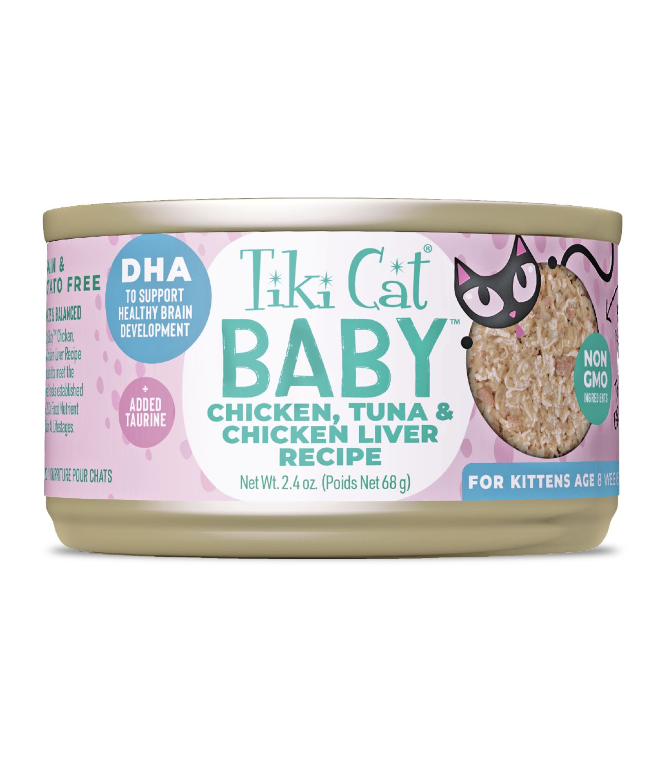 Tiki Cat Baby Kitten Chicken, Tuna &amp; Chicken Liver 2.4oz