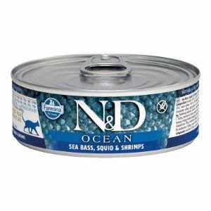 Farmina Cat Can Ocean Sea Bass, Squid &amp; Shrimp, Size: Single 2.5oz