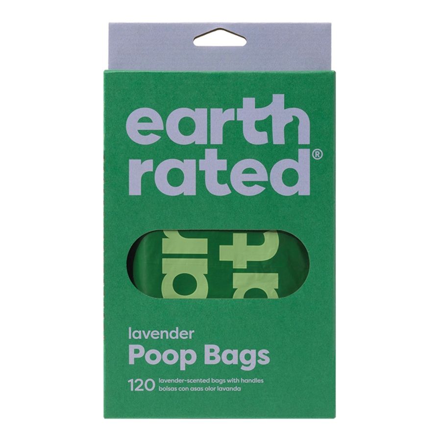 Earth Rated Dog Poop Bags With Handle 120 Count, Flavor: Lavender