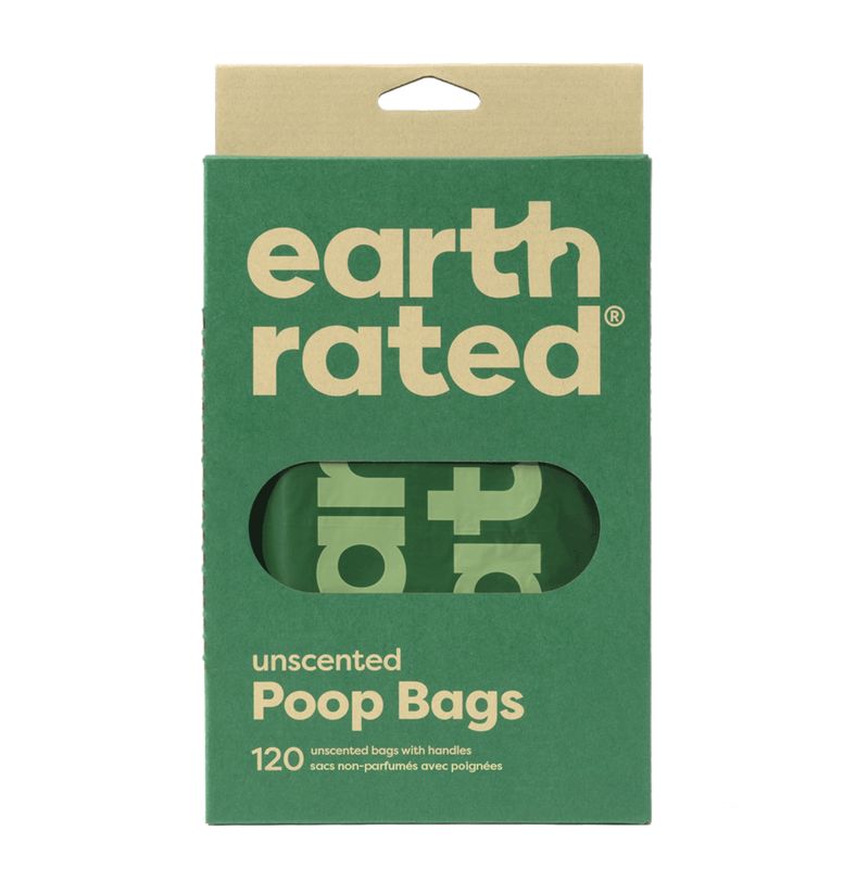 Earth Rated Dog Easy-Tie Handle 120 Poop Bags
