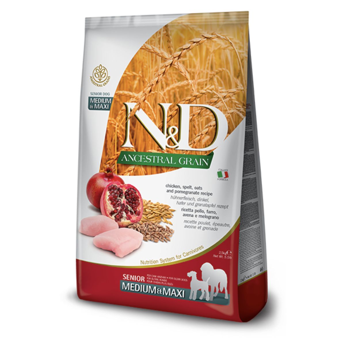 Farmina Dog Ancestral Grain Senior Chicken &amp; Pomegranate Medium &amp; Maxi 5.5lb