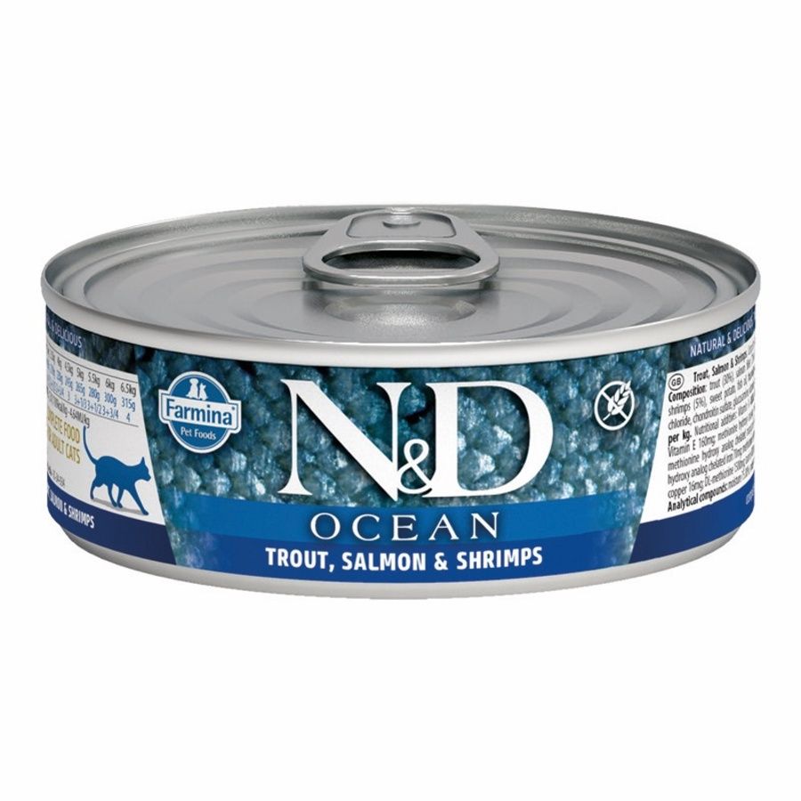 Farmina Cat Can Ocean Trout, Salmon &amp; Shrimp, Size: Single 2.5oz