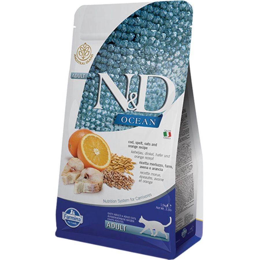 Farmina Cat Ocean Cod, Spelt Oats &amp; Orange, Size: 3.3lb
