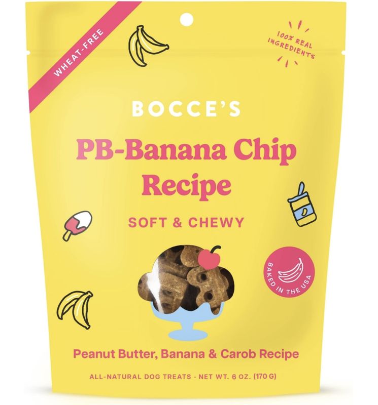 Bocce's Dog Soft &amp; Chewy Peanut Butter Banana Chip 6oz