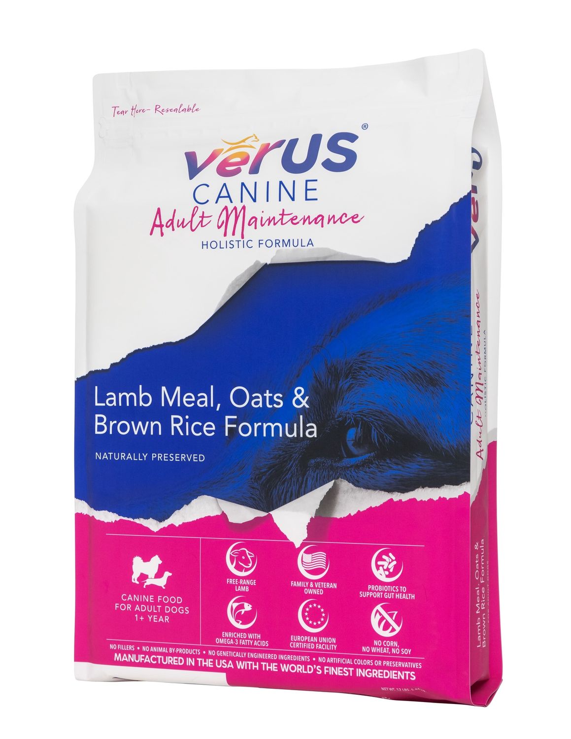 Verus Dog Lamb, Oats  &amp; Brown Rice, Size: 25lb