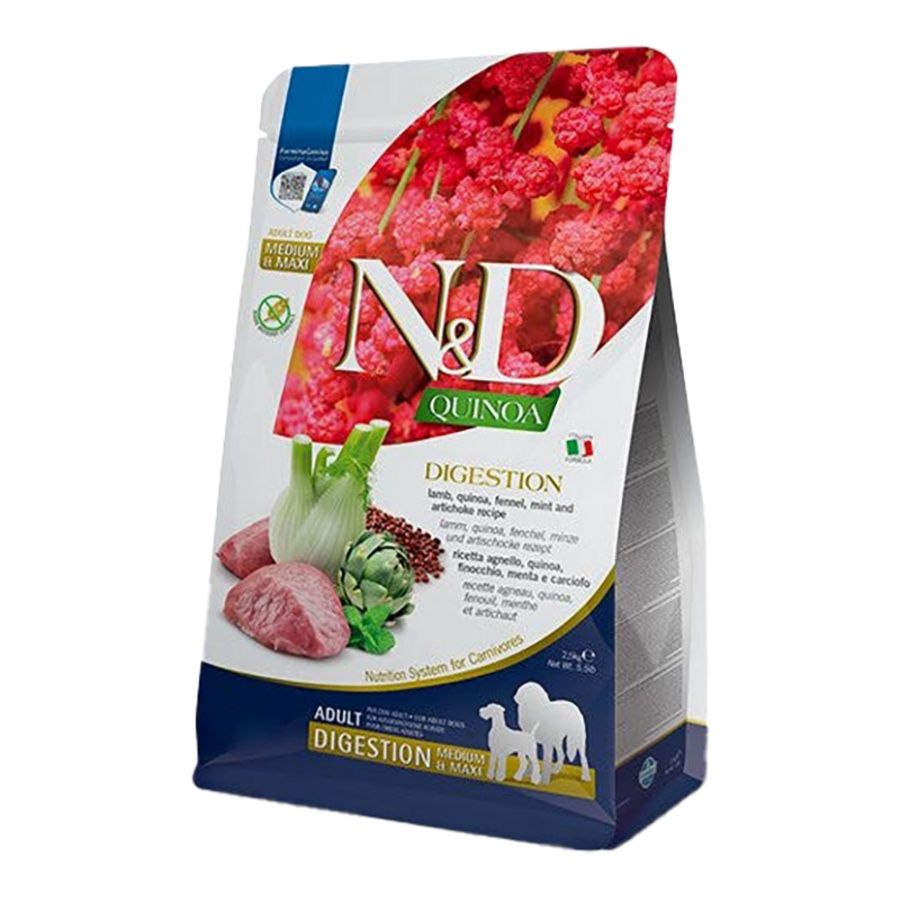 Farmina Dog Quinoa Digestion Lamb Medium &amp; Maxi, Size: 5.5lb