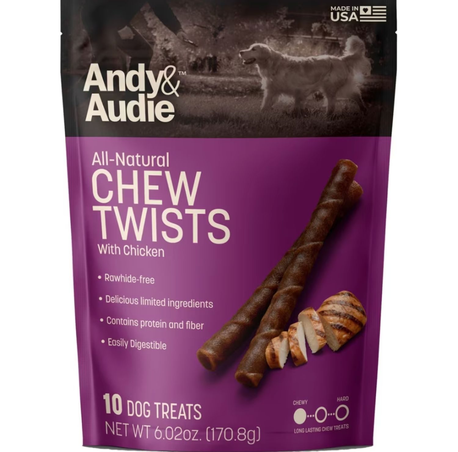 Andy &amp; Audie Dog Chew Twists Chicken 6.02oz