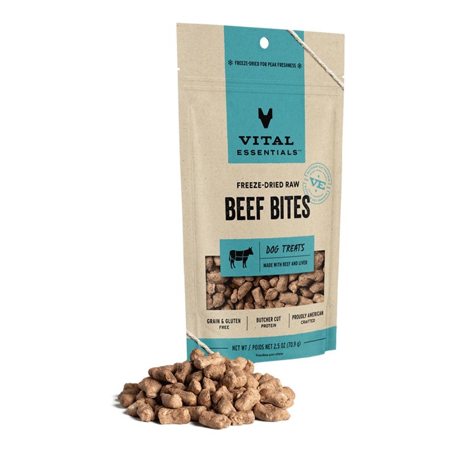 Vital Essentials Dog Freeze Dried Bites Beef, Size: 2.5oz