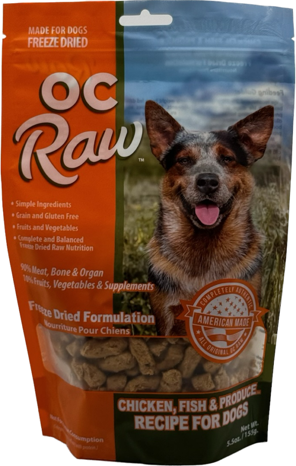 Oc Raw Dog Freeze-Dried Chicken &amp; Fish, Size: 5.5oz