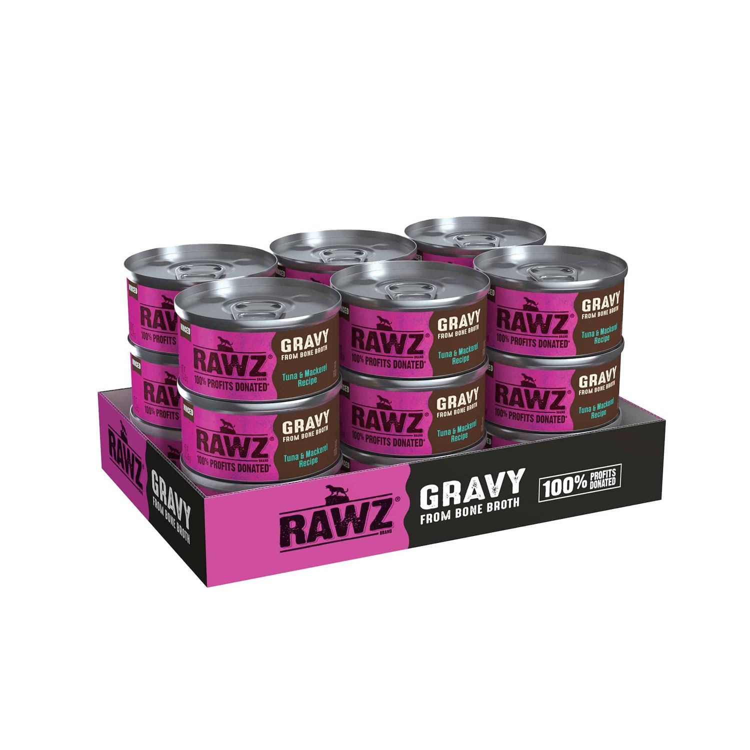 Rawz Cat Can Gravy Tuna &amp; Mackerel 3oz, Size: Case
