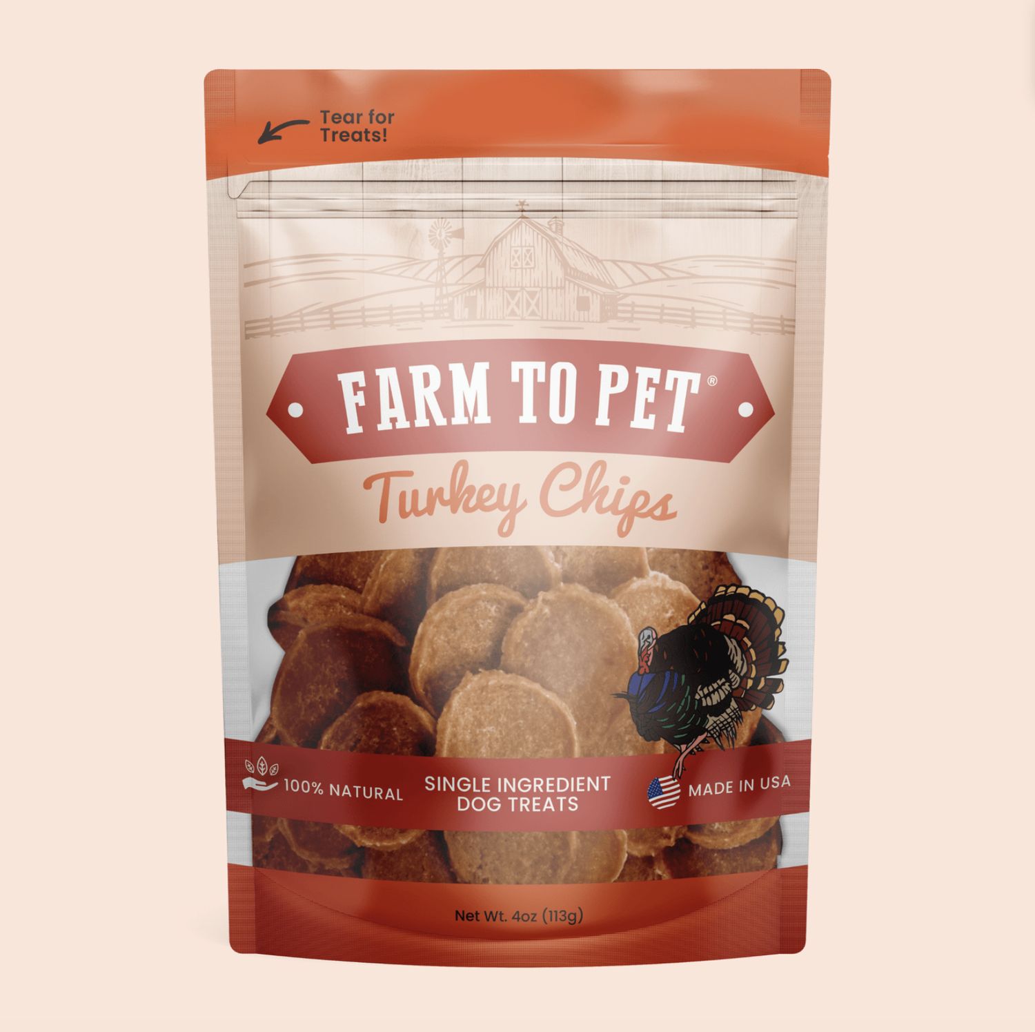 Farm To Pet Dog Turkey Chips, Size: 4oz