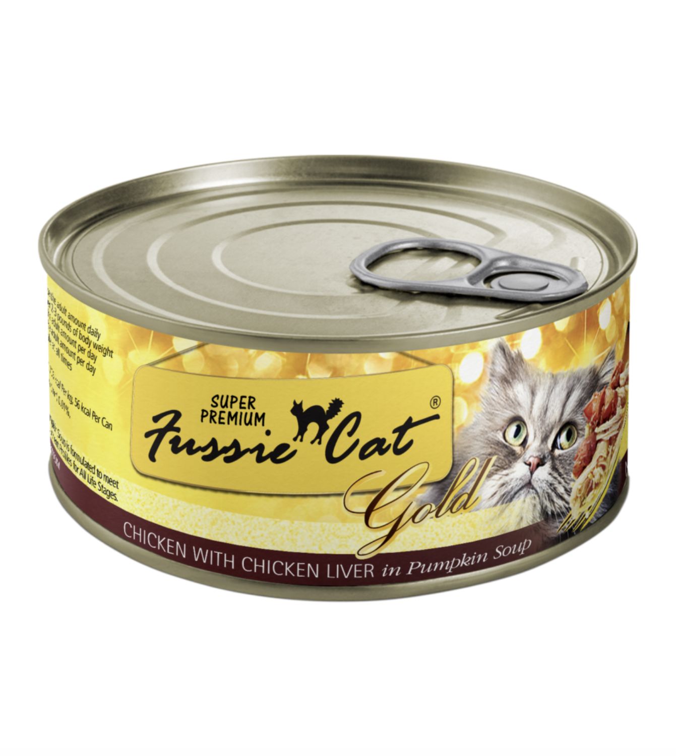 Fussie Cat Super Premium Chicken &amp; Chicken Liver in Pumpkin Soup Can 2.82oz