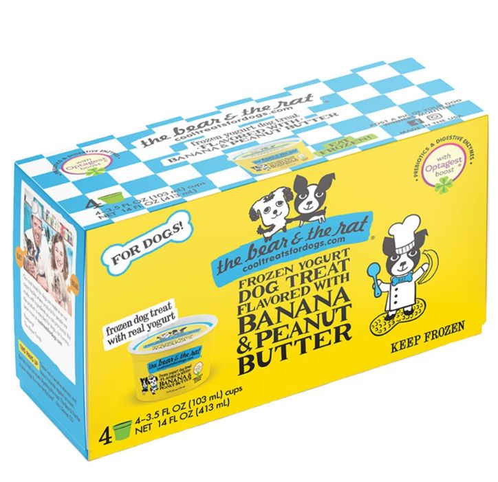 Bear &amp; Rat Dog Frozen Banana &amp; Peanut Butter Yogurt 3.5oz, Size: 4pk
