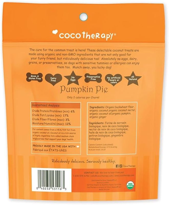 Coco Therapy Dog Coco Charms Pumpkin Pie 5oz