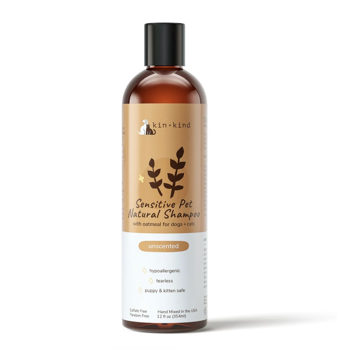 kin+kind Dog &amp; Cat Sensitive Skin Oatmeal Shampoo Unscented 12oz