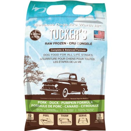 Tuckers Dog Frozen Raw Pork, Duck &amp; Pumpkin Formula, Size: 3lb