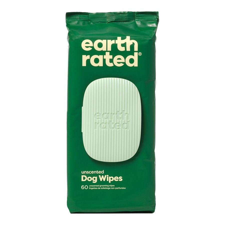 Earth Rated Dog Grooming Wipes Unscented, Size: 60 Count