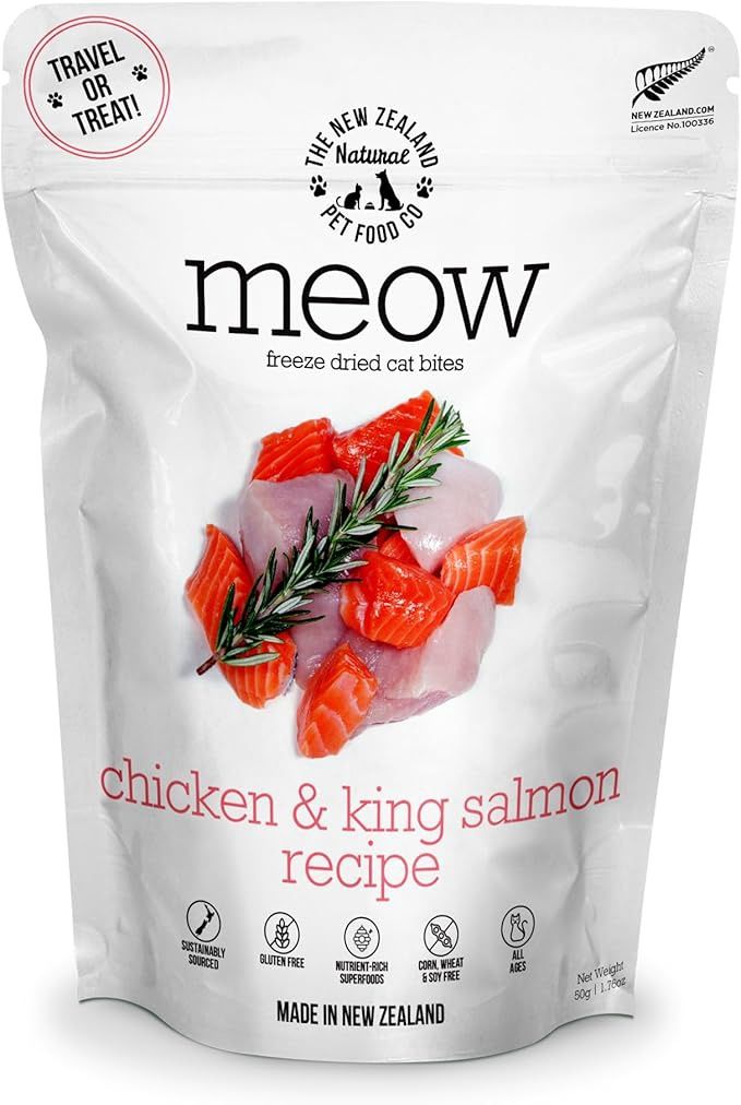New Zealand Pet Cat Freeze Dried Chicken &amp; King Salmon, Size: 1.76oz