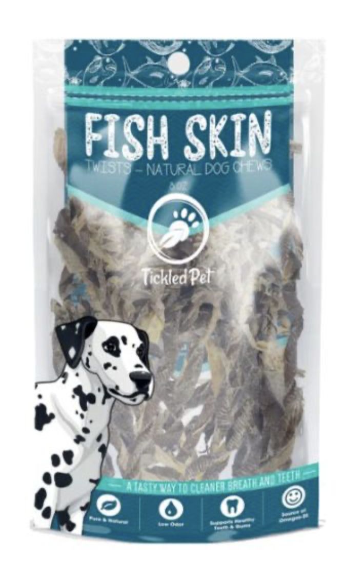 Tickled Pet Dog Icelandic Codfish Skin Twists, Size: 2oz