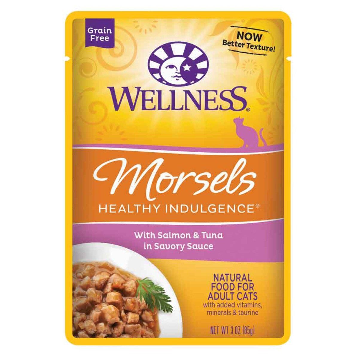 Wellness Cat Morsels Salmon &amp; Tuna 3oz, Amount: single