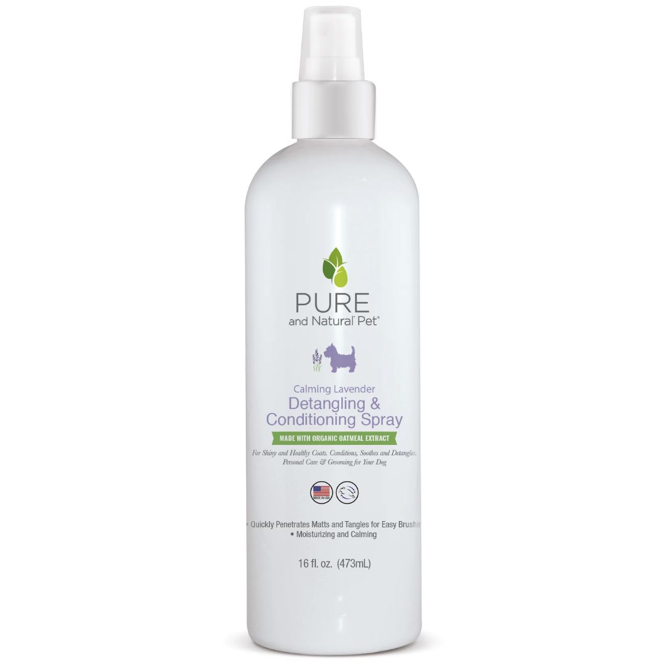 Pure &amp; Natural Dog Calming Lavender Detangling &amp; Conditioning Spray 16oz