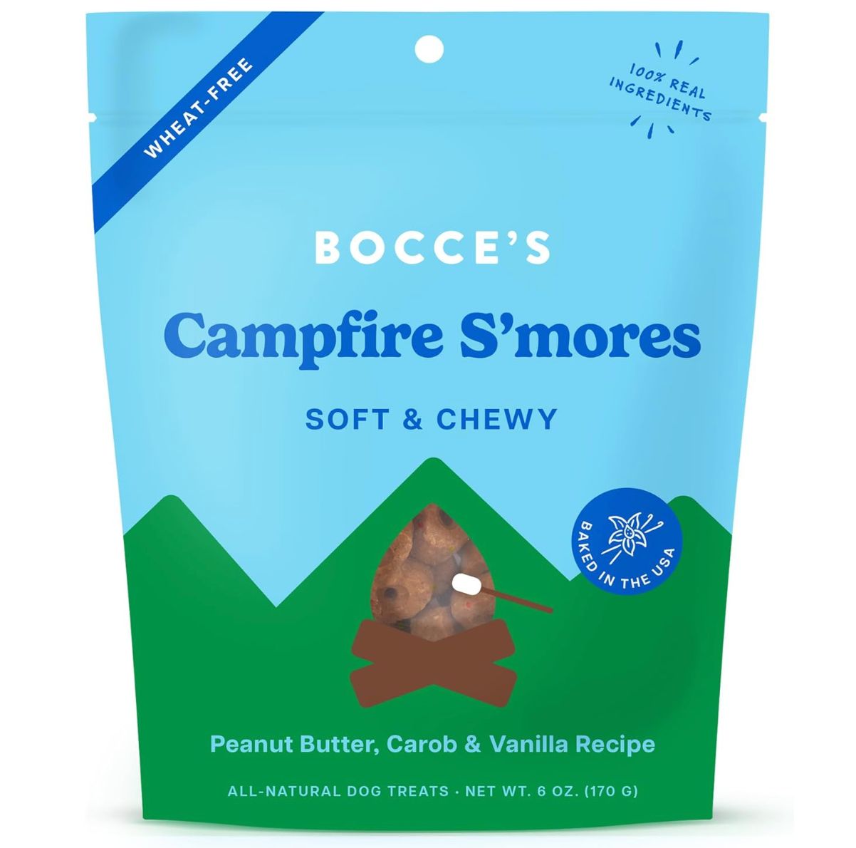 Bocce's Dog Soft &amp; Chewy Campfire S'mores, Size: 6oz