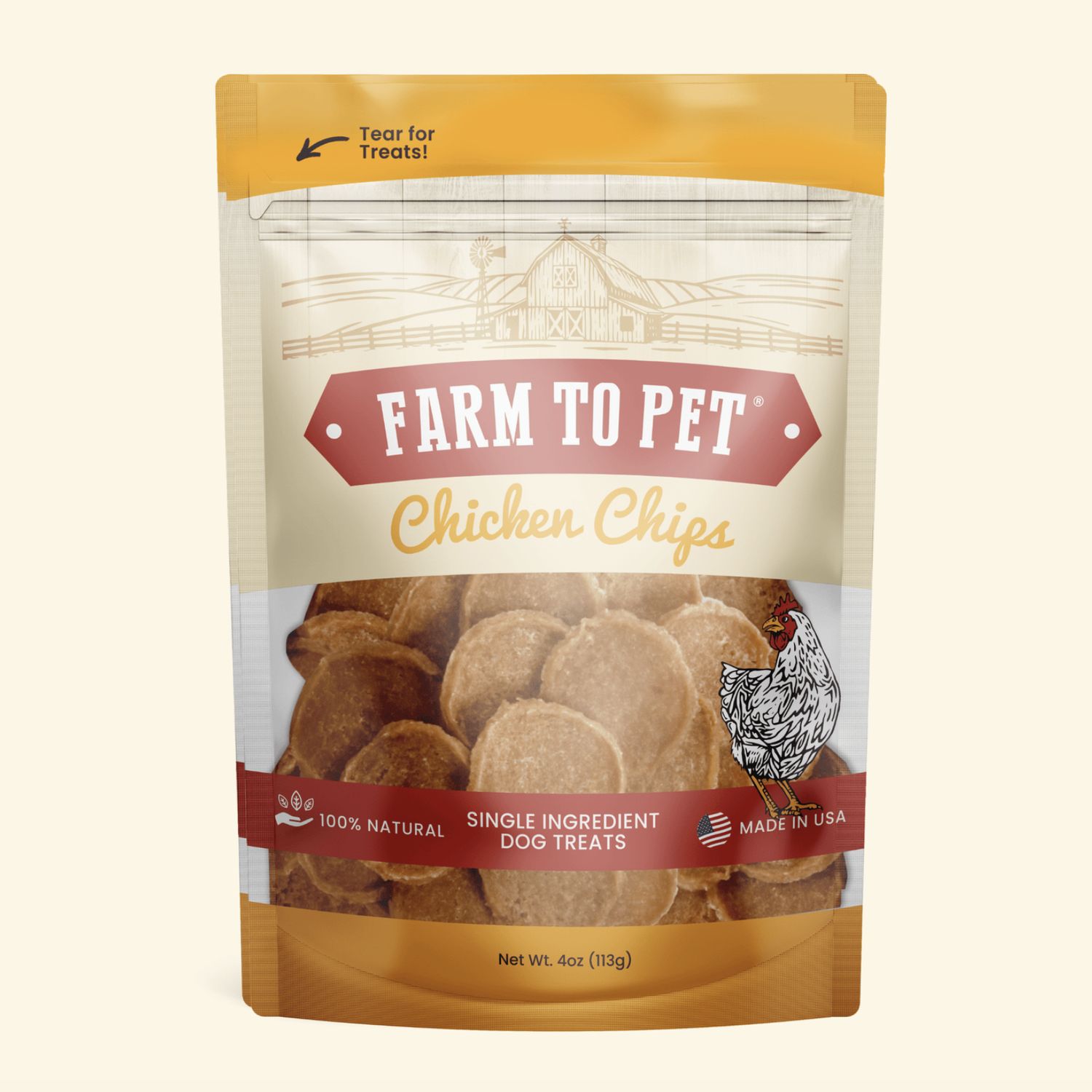 Farm To Pet Dog Chicken Chips, Size: 4oz