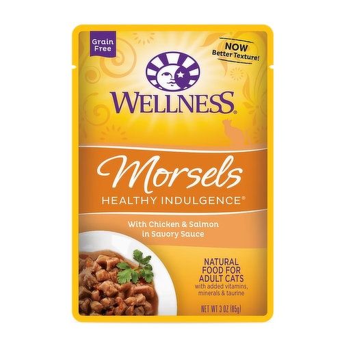 Wellness Cat Morsels Chicken &amp; Salmon 3oz, Amount: single