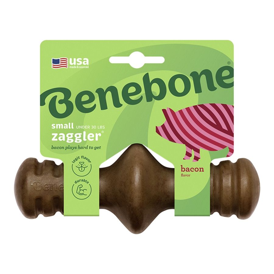 Benebone Dog Zaggler Bacon, Size: Small