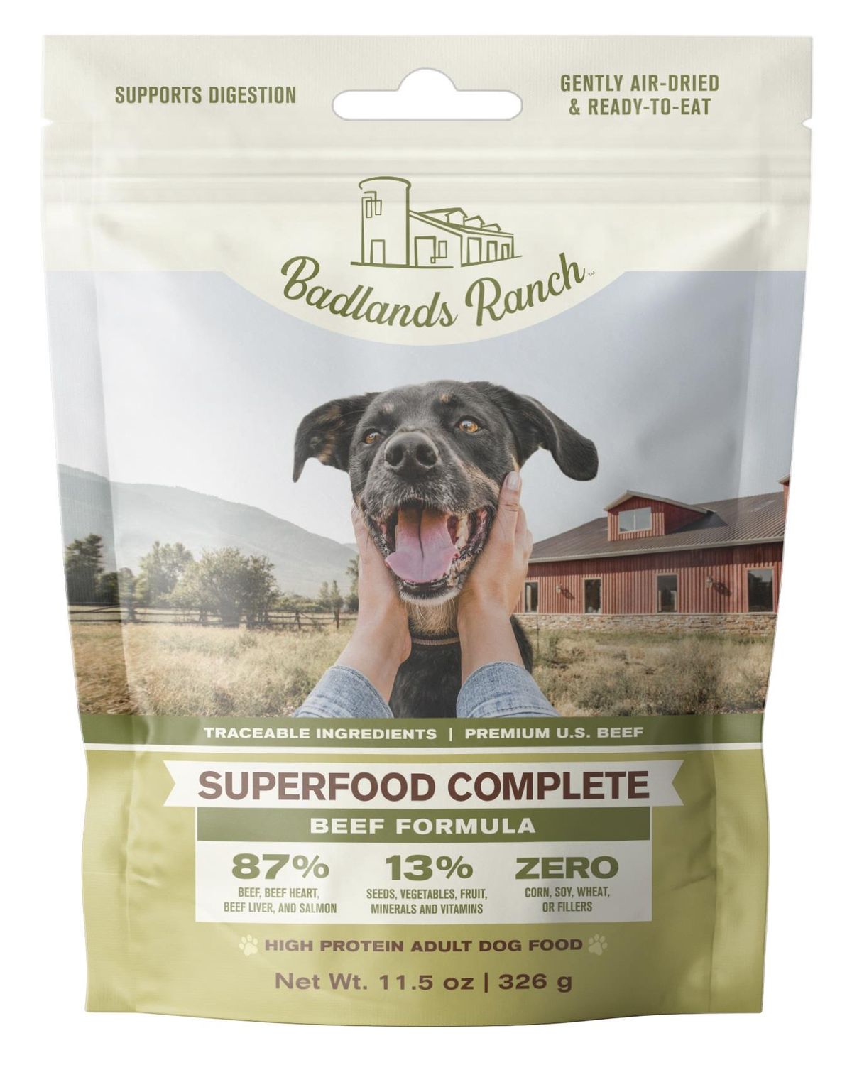 Badlands Ranch Dog Air Dried Superfood Complete Beef, Size: 11.5oz
