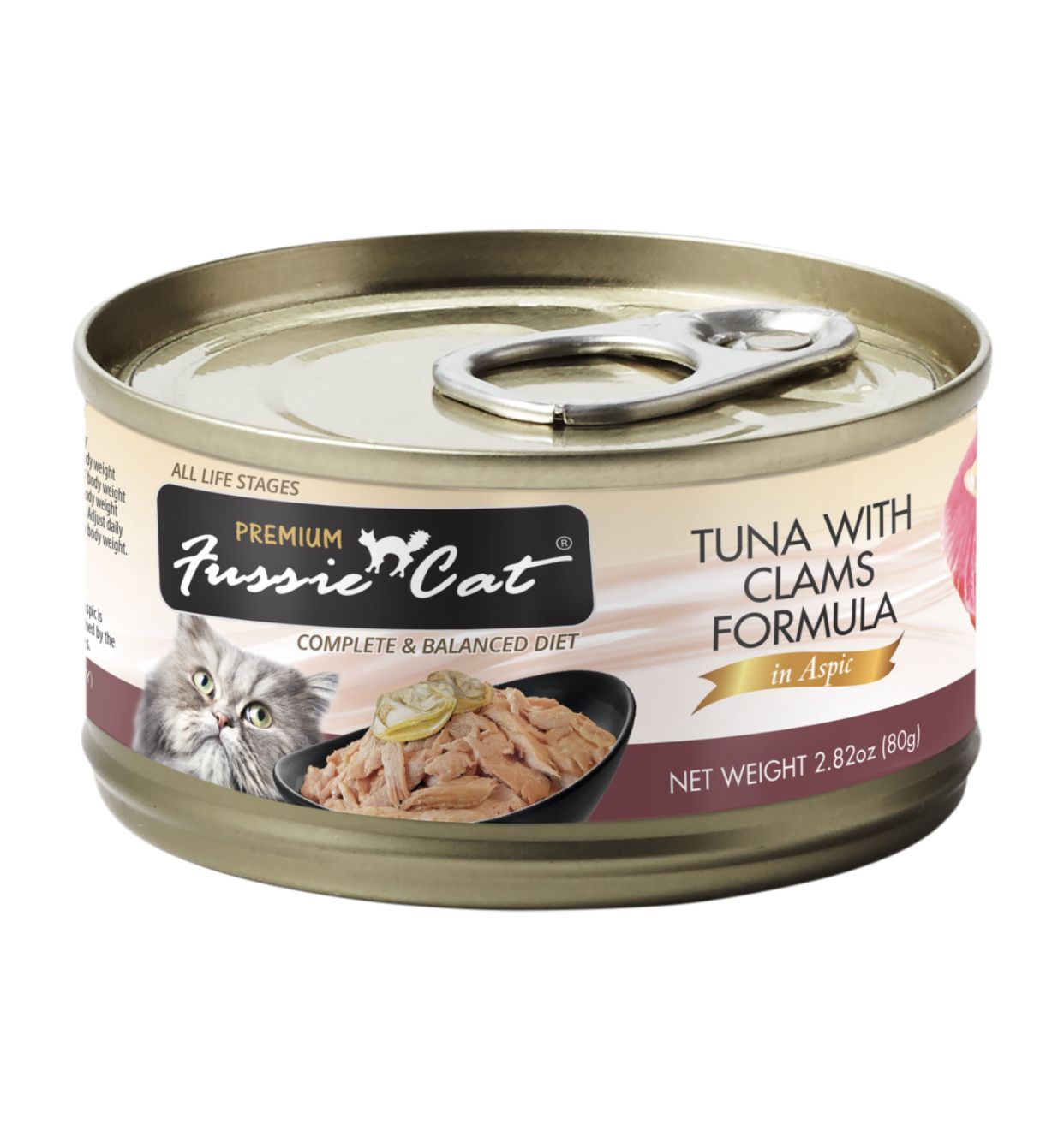 Fussie Cat Premium Tuna &amp; Clams in Aspic Can 2.82oz