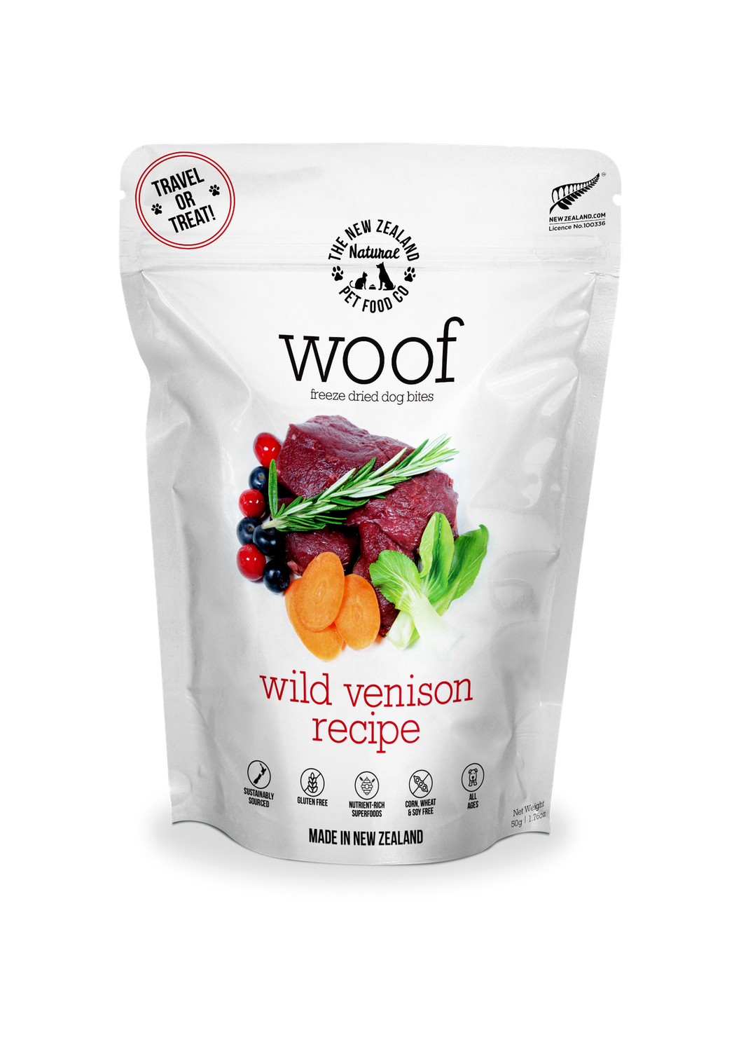 New Zealand Pet Dog Freeze Dried Wild Venison 1.76oz