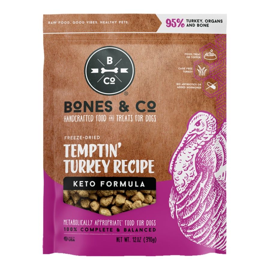 Bones &amp; Co Dog Freeze Dried Turkey Bites, Size: 12oz