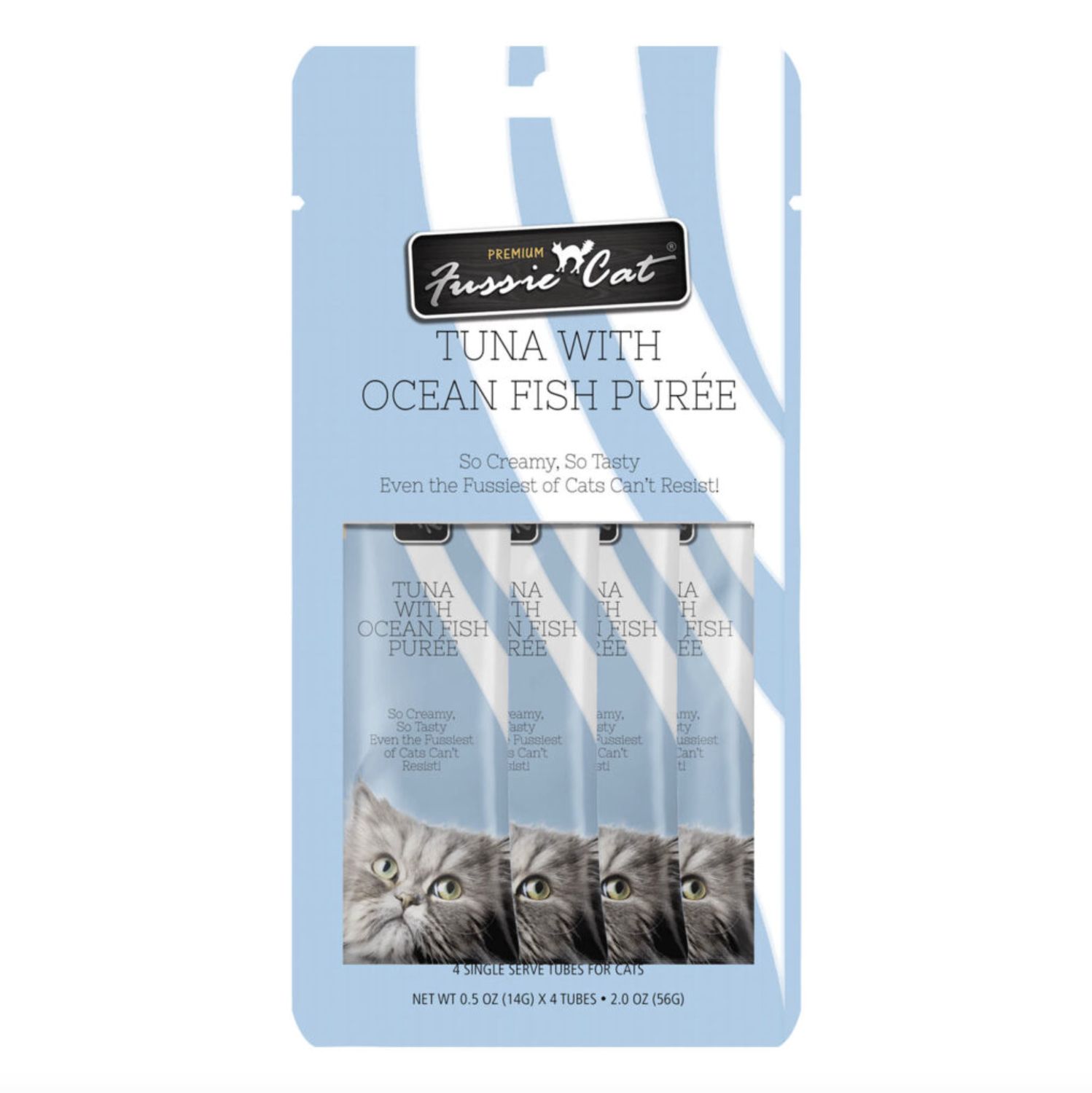 Fussie Cat Puree Tuna &amp; Ocean Fish, Size: 2oz 4pk