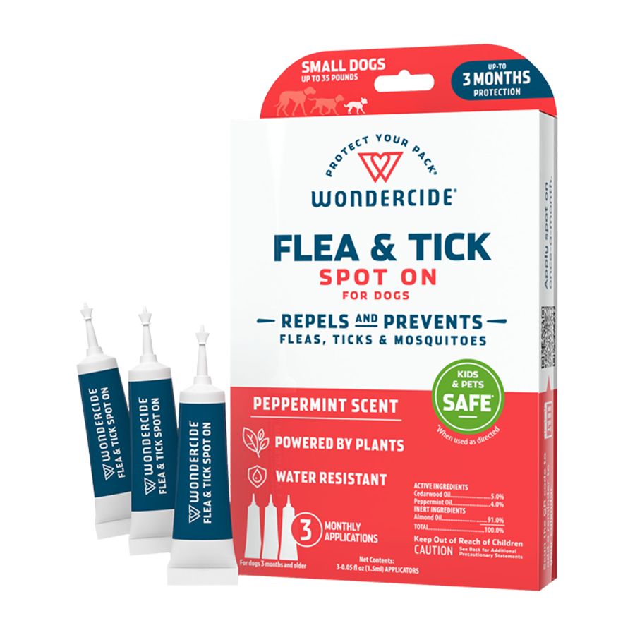 Wondercide Dog Flea &amp; Tick Peppermint Spot On 3 Pack, Size: Small