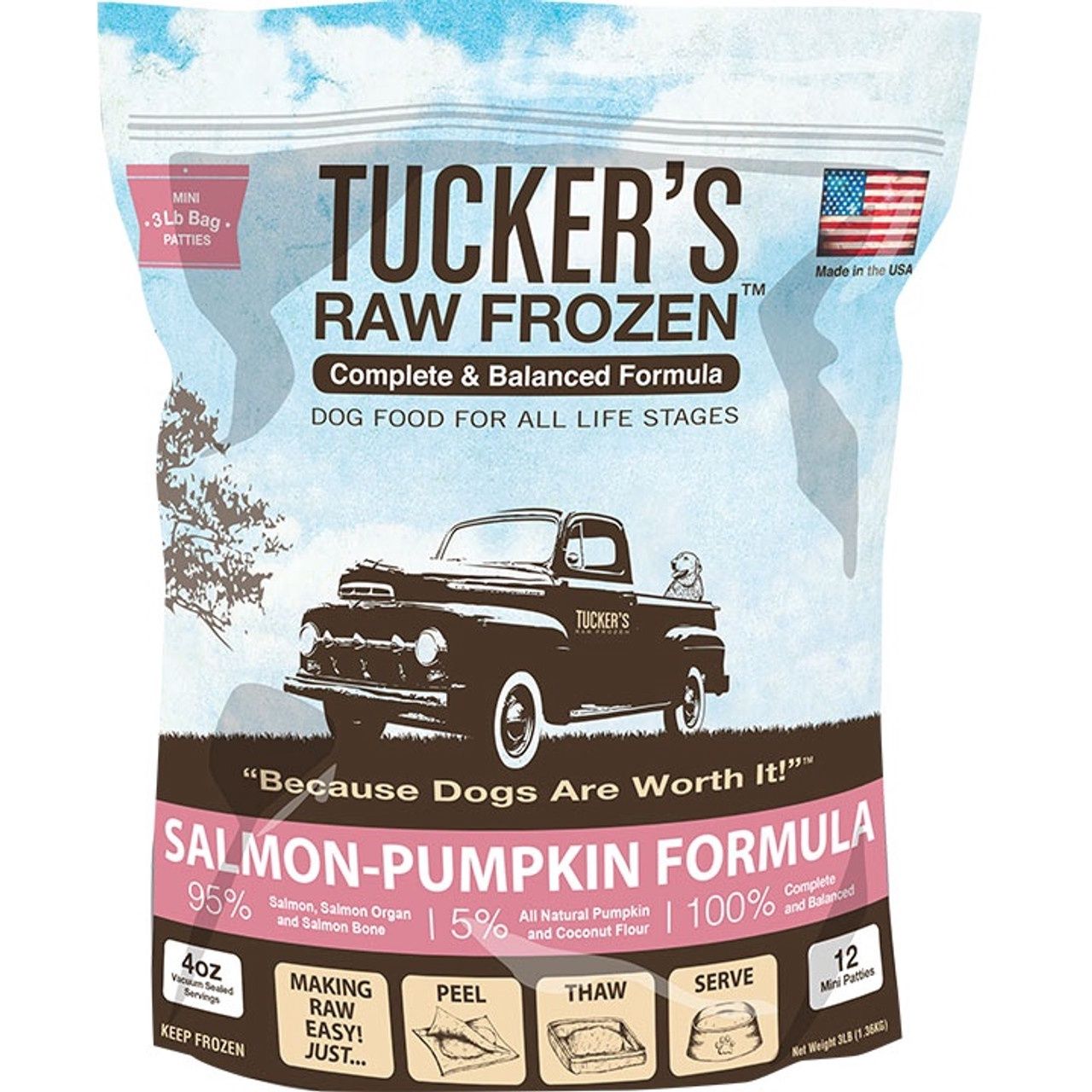 Tuckers Dog Frozen Raw Salmon &amp; Pumpkin Formula, Size: 3lb