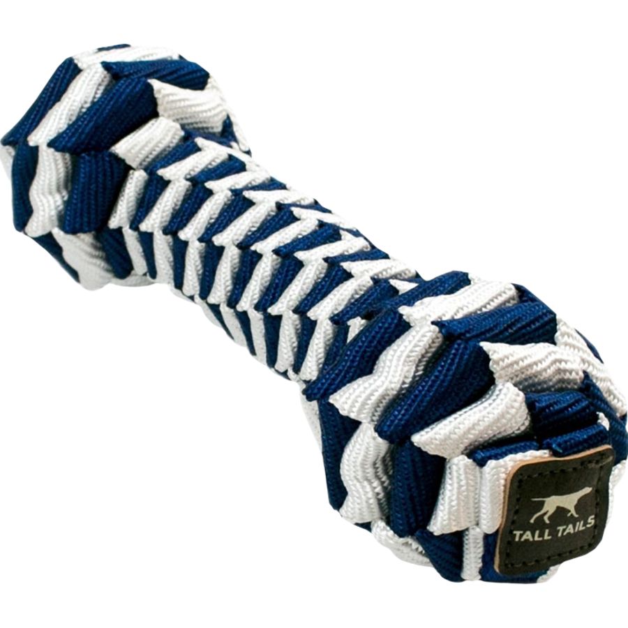 Tall Tails Dog Braided Bone Navy 9''