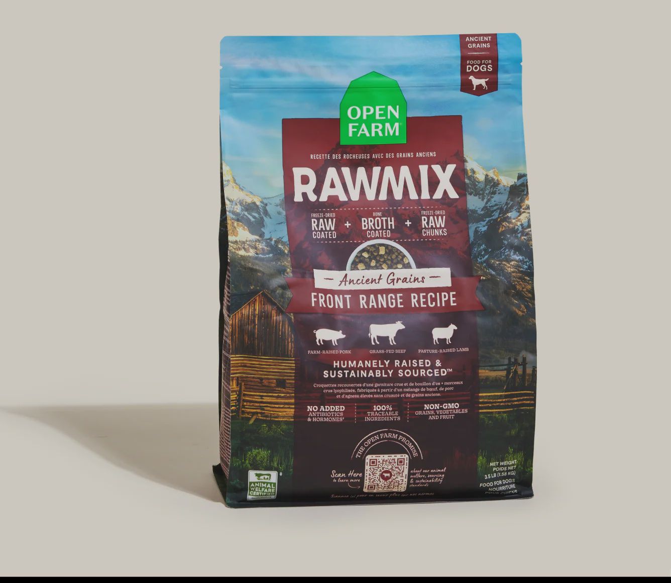 Open Farm Dog Ancient Grains Rawmix Front Range, Size: 3.5lb
