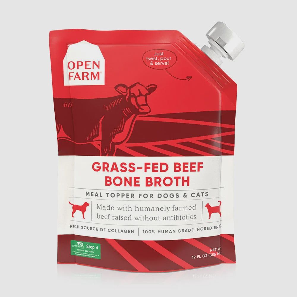 Open Farm Dog &amp; Cat Bone Broth Beef, Size: 12oz