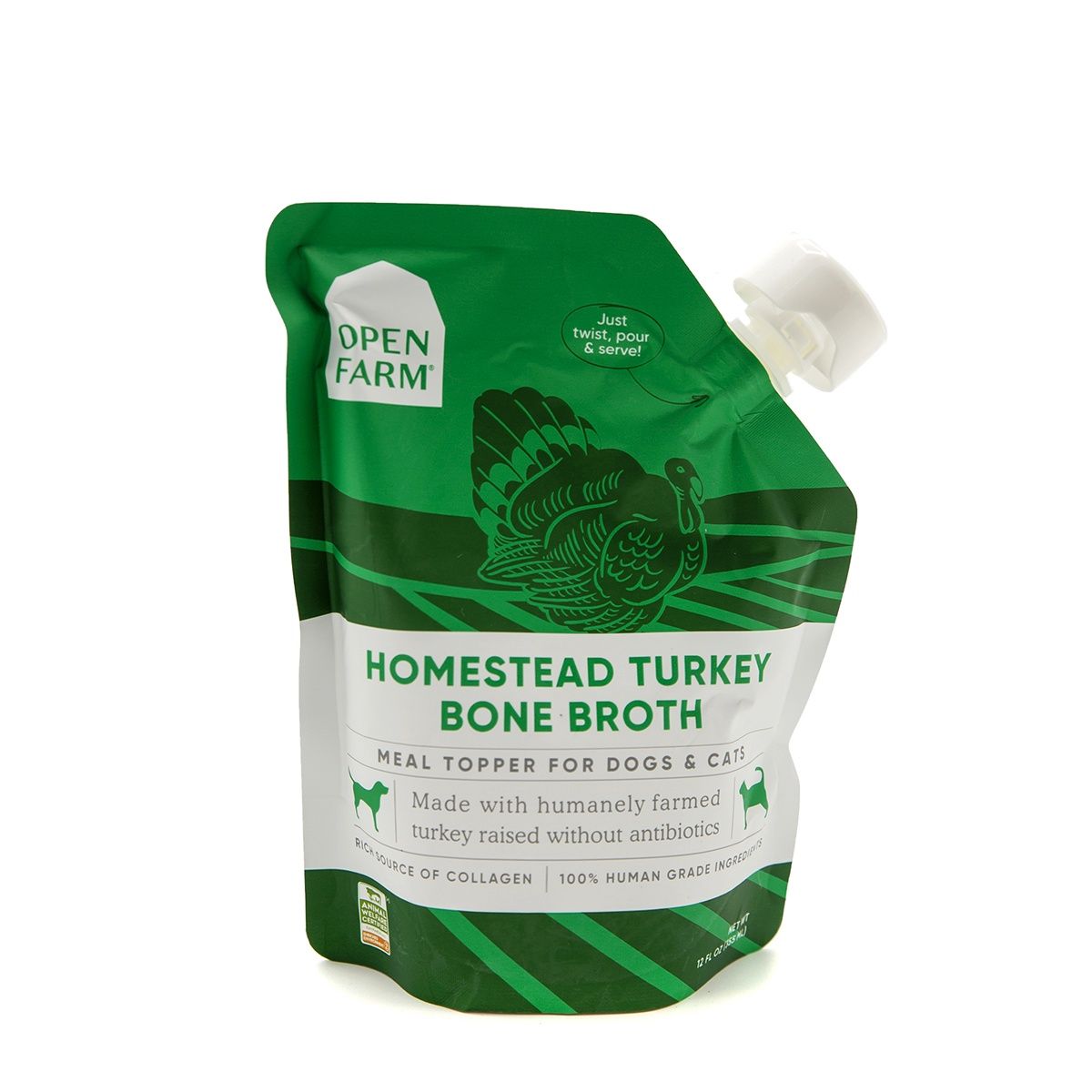 Open Farm Dog &amp; Cat Bone Broth Turkey, Size: 12oz