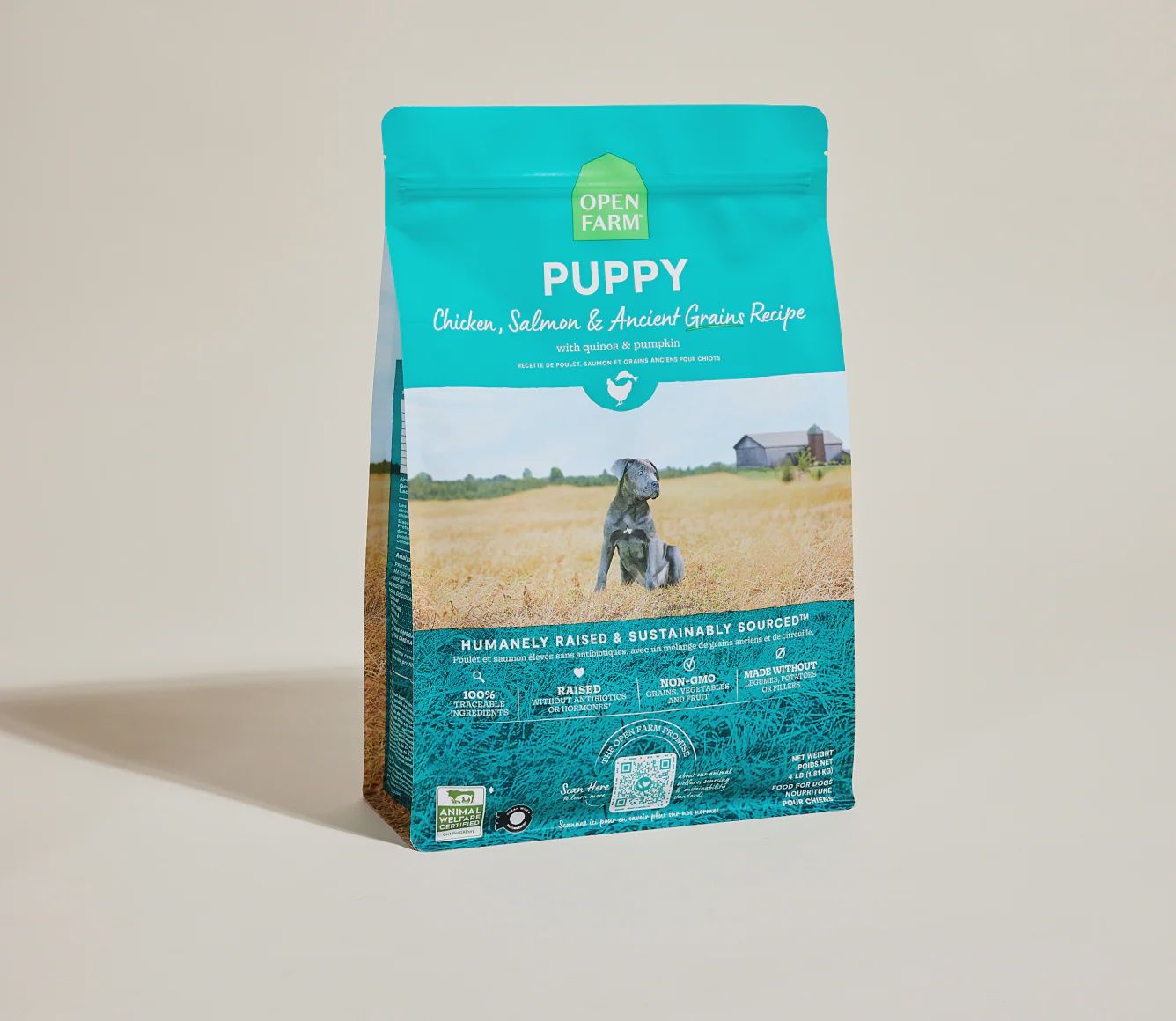 Open Farm Dog Ancient Grains Puppy Chicken &amp; Salmon, Size: 4lb