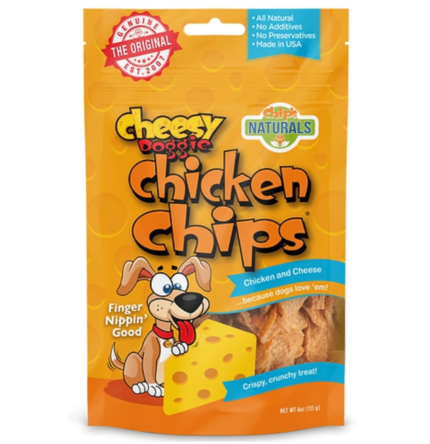 Chip’s Naturals Cheesy Doggie Chicken Chips 4oz