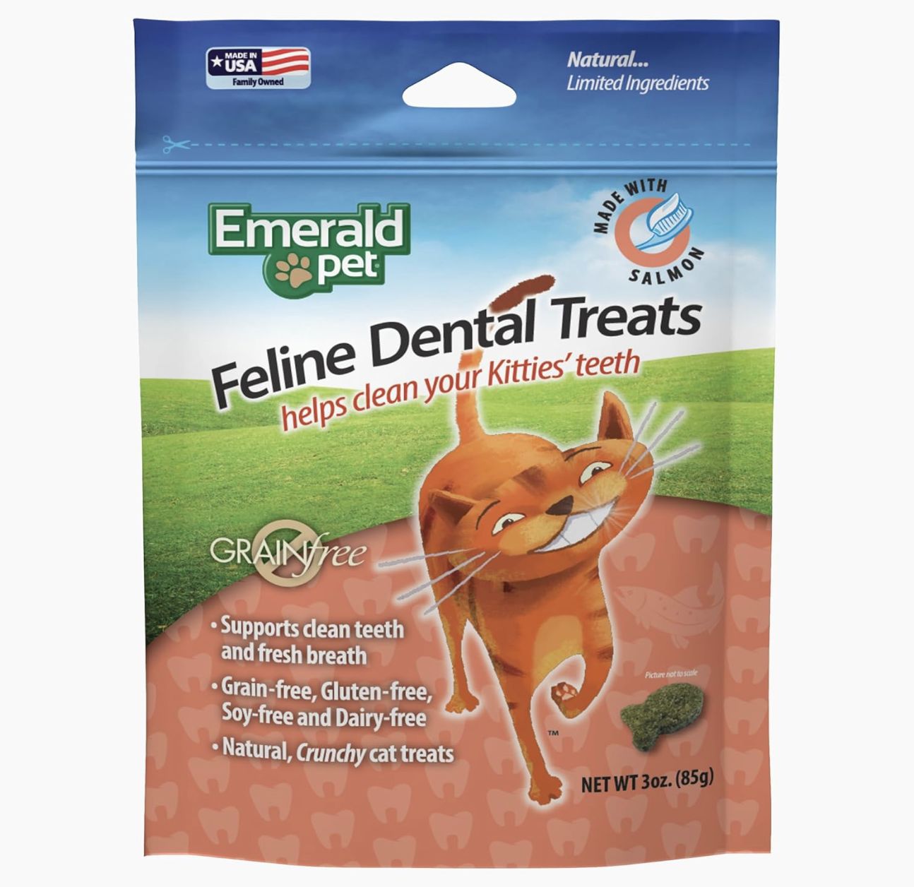 Emerald Pet Cat Dental Treats Salmon, Size: 3oz