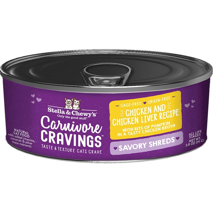 Stella &amp; Chewy's Cat Savory Shreds Chicken &amp; Chicken Liver, Size: 2.8oz