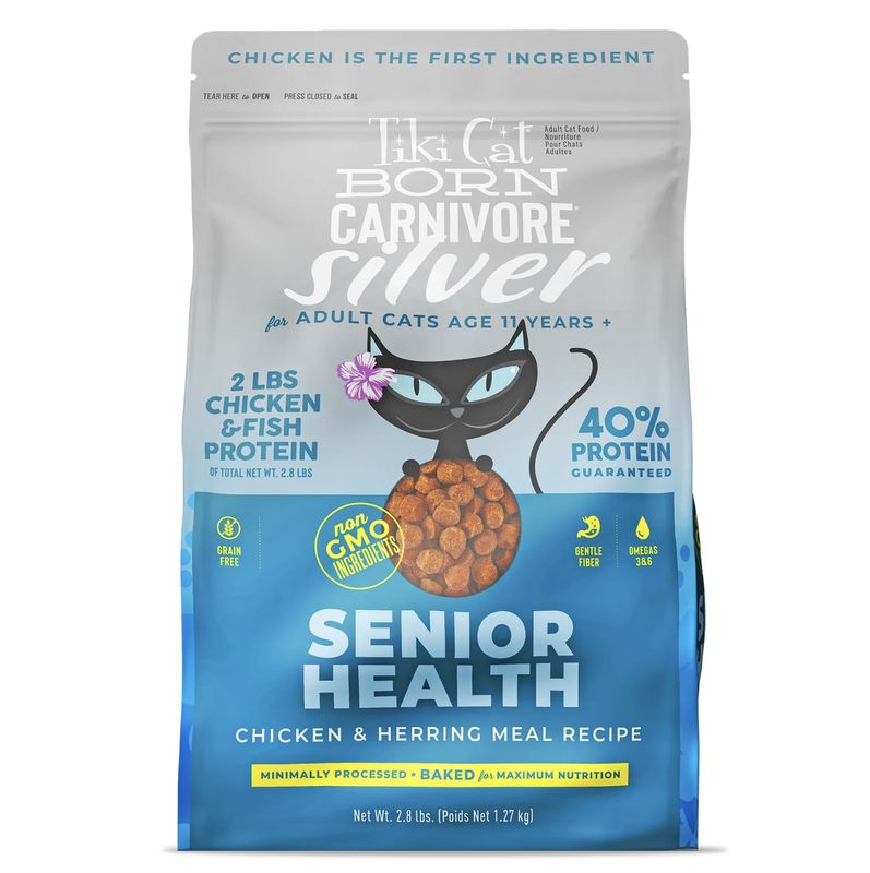 Tiki Cat Born Carnivore Silver Senior Health Chicken &amp; Herring Meal 2.8lb