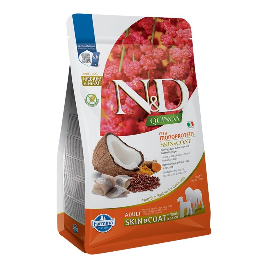 Farmina Dog Quinoa Skin &amp; Coat Herring Medium &amp; Maxi, Size: 5.5lb