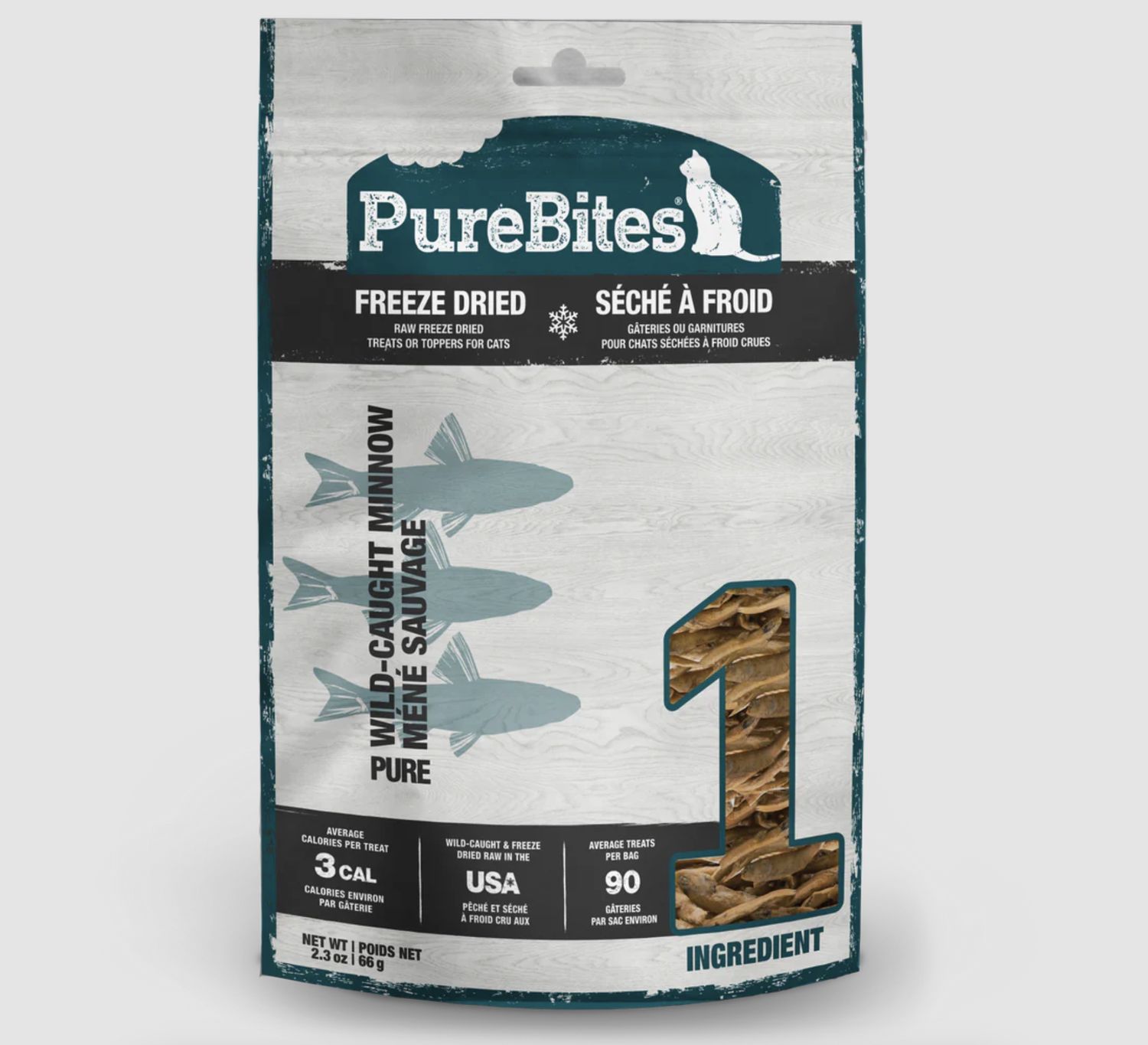 PureBites Cat Freeze Dried Minnow, Size: 2.3oz