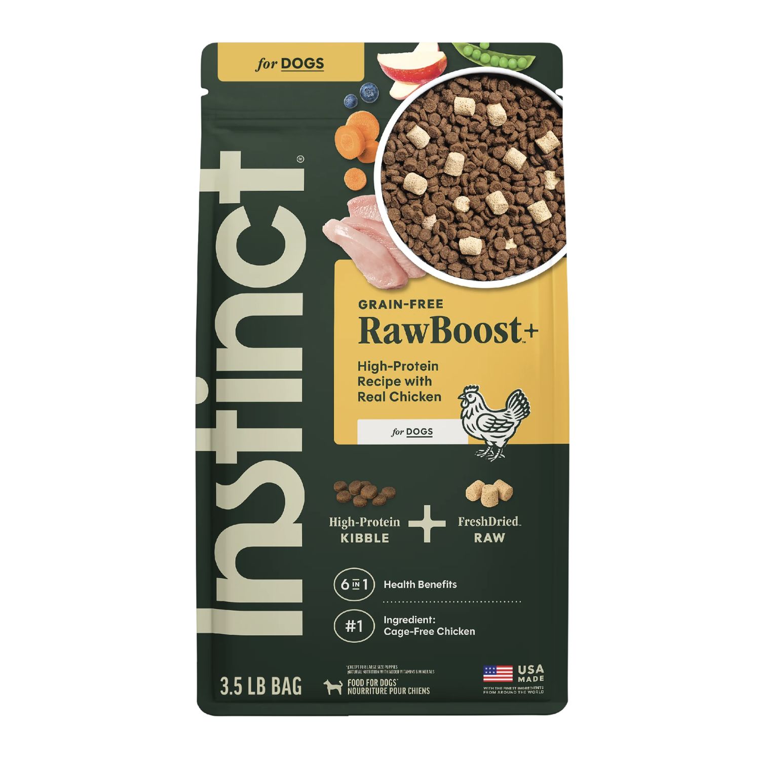 Instinct Dog RawBoost+ Real Chicken Kibble, Size: 3.5lb