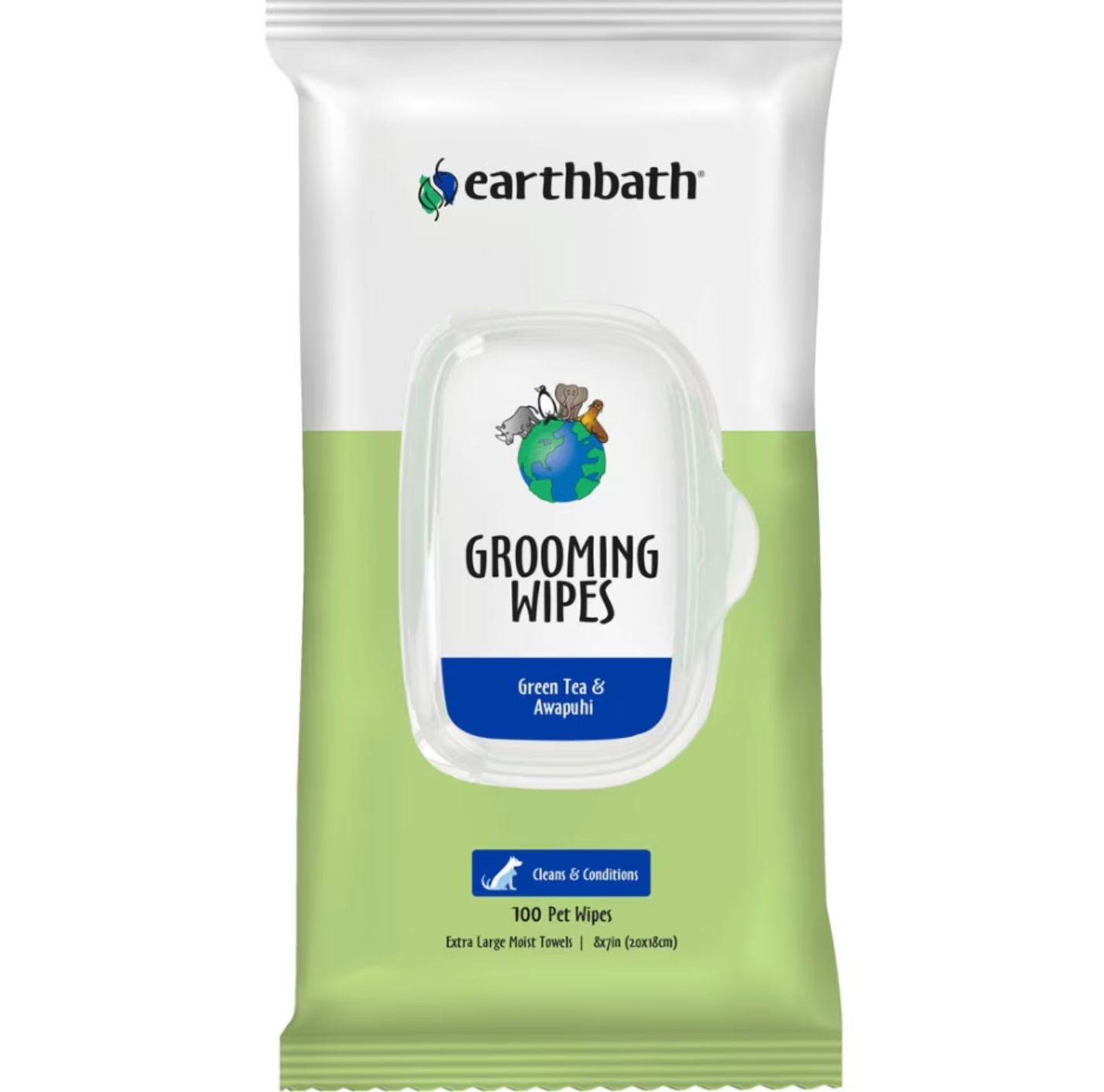 Earthbath Grooming Wipes Green Tea &amp; Awapuhi 100ct